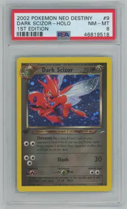 2002 Pokemon Neo Destiny #9 Dark Scizor Holo 1st Edition PSA 8 NM-MT - Image 1