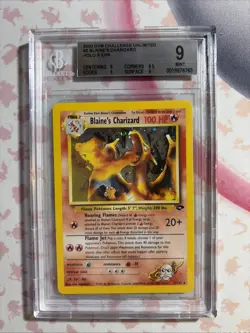 Pokemon BGS 9 Mint Gym Challenge Holo Blaine's Charizard 2/132 - Image 1
