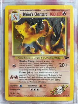 Pokemon BGS 9 Mint Gym Challenge Holo Blaine's Charizard 2/132 - Image 2