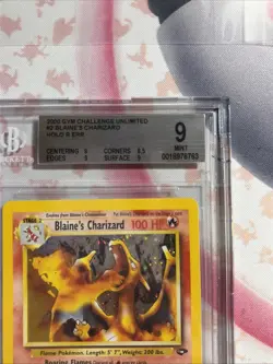 Pokemon BGS 9 Mint Gym Challenge Holo Blaine's Charizard 2/132 - Image 3
