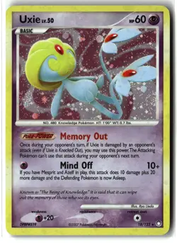 Uxie ⭐ 18/123 Holo Rare Mysterious Treasures 2007 Pokemon MP - Image 1