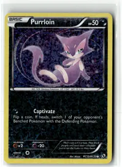 Purrloin ⭐ RC13 Holo Uncommon Legendary Treasures 2013 Pokemon NM - Image 1