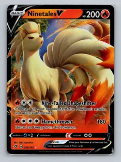 Pokemon SWSH02: Rebel Clash #026/192 Ninetales V - Image 1