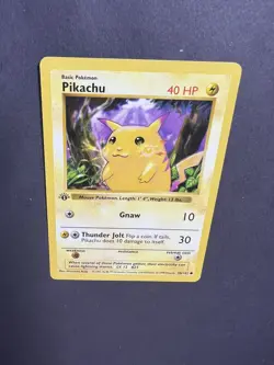 Pokemon Base Set Pikachu 58/102 - Common 1st Edition Shadowless LP-NM - Image 3