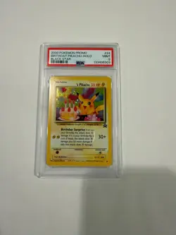 Pokemon - Happy Birthday Pikachu Black Star Promo 24 PSA 9 English Original Holo - Image 1