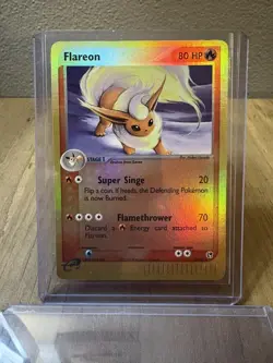Pokemon Card Flareon 5/100 Reverse Holo EX Sandstorm E-Reader LP - Image 1