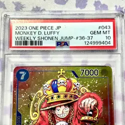 Monkey D Luffy P-043 PSA 10 Weekly Shonen Jump Promo One Piece Card UK SELLER - Image 2