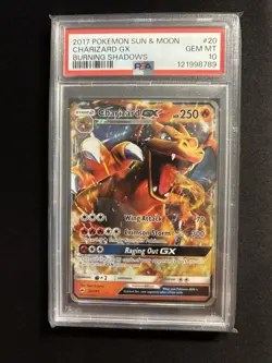 Pokemon TCG Charizard GX Burning Shadows 20/147 PSA 10 - Image 1