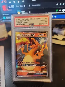 Pokemon TCG Charizard GX Hidden Fates Holo Ultra Rare Card 9/68 PSA 10 - Image 1