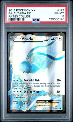 2016 POKEMON XY FATES COLLIDE #123 FULL ART/ALTARIA EX PSA 8 - Image 1