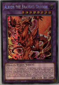 YuGiOh! Albion the Branded Dragon MP22-EN076 Prismatic Secret Rare 1st Edition - Image 1