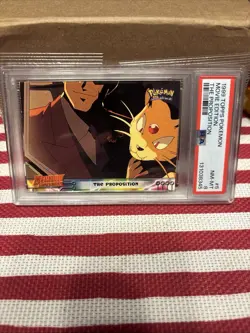 1999 Topps Pokemon First Movie #5 The Proposition Black Logo PSA 8 - Image 1