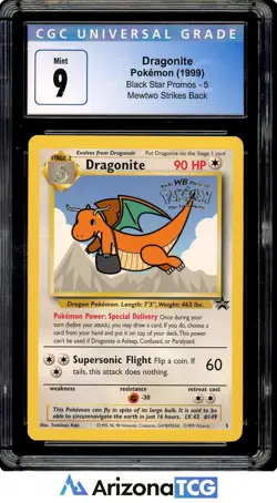 Pokemon 1999 Dragonite 5 Kids WB Movie Black Star Promo CGC 9 - Image 1