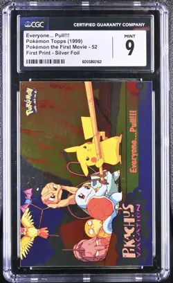 CGC 9 Everyone... Pull!!! Topps the First Movie 52 Silver Foil Pokemon Card - Image 1