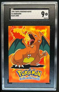 1999 Topps Pokemon the First Movie #06 Charizard Stage 3 Blue Logo #E6 SGC 9 - Image 1