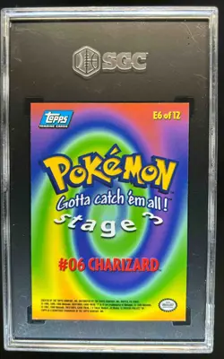 1999 Topps Pokemon the First Movie #06 Charizard Stage 3 Blue Logo #E6 SGC 9 - Image 2