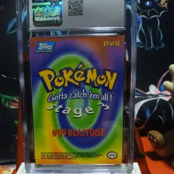 1999 Topps Pokemon the first Movie Blue Logo Blastoise #E9 CGC 8.5 - Image 2