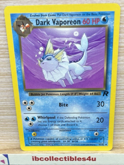 Pokemon Card Dark Vaporeon 45/82 Team Rocket Unlimited Vintage 2000 Wotc NM - Image 1
