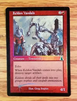 FOIL Keldon Vandals NM Urza's Destiny MTG Magic the Gathering Red English Card - Image 1