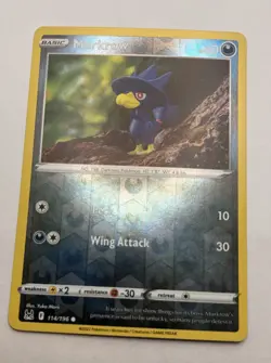 Murkrow Reverse Holo Pokemon Card Lost Origin 114/196 TCG NM/M - Image 1