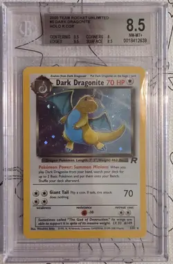 Dark Dragonite 5/82 Team Rocket unlimited Holo WOTC swirl Pokemon Card BCG 8.5 - Image 1