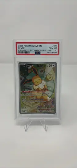 Pokemon Center Stamped Promo Eevee 173 Prismatic Evolutions PSA 10 Gem Mint - Image 1