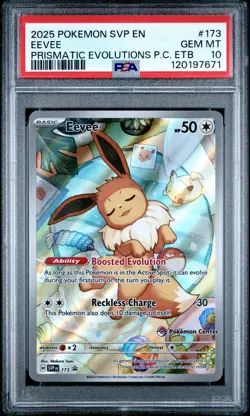 EEVEE PRISMATIC EVOLUTIONS POKEMON CENTER PROMO PSA 10 GEM MINT #173 #2 - Image 2