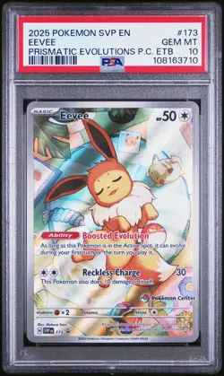 EEVEE PRISMATIC EVOLUTIONS POKEMON CENTER PROMO PSA 10 GEM MINT #173 - Image 1