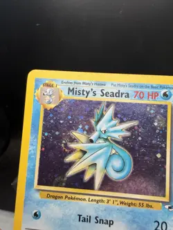 Pokemon TCG WOTC Gym Heroes Mistys Seadra 9/132 Holo Rare SWIRL Unlimited MP - Image 2