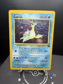 Pokemon TCG WOTC Fossil Lapras 10/62 Holo Rare Unlimited MP - Image 1