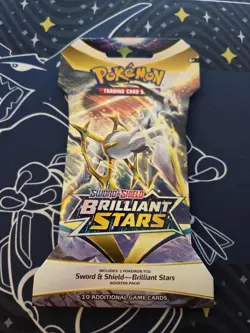 6 Sleeved Pokemon TCG Brilliant Stars Booster Packs Factory Sealed - Image 5