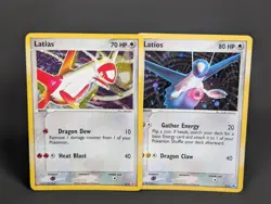 Pair of SWIRLS! 💫 Latias & Latios Holo 4/10 & 2/10 2004 Pokemon TCG EX set - Image 3