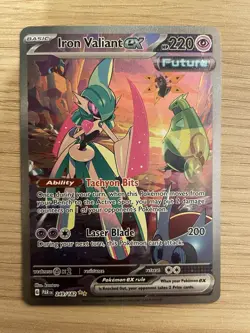 Pokemon TCG Iron Valiant ex 249/182 SV04: Paradox Rift Special Illustration Rare - Image 1