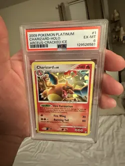 Vintage PSA 6 Charizard Cracked Ice Holo #1 Platinum Arceus 2009 Pokemon TCG - Image 1