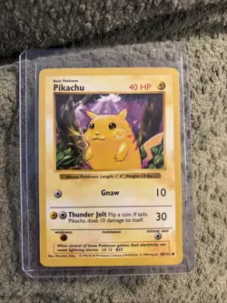 Pikachu - 58/102 - Shadowless Common - Base Set - Pokemon TCG - MP - Image 1