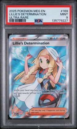 2025 POKEMON MEG EN-MEGA EVOLUTION ULTRA RARE #169 LILLIE'S DETERMINATION PSA 9 - Image 1