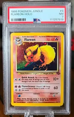 1999 Pokemon Jungle Flareon-Holo #3 PSA 7 - Image 1