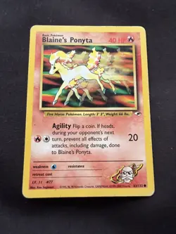 Pokemon TCG Blaine's Ponyta Gym Heroes 63/132 Regular Unlimited Common MP - Image 1