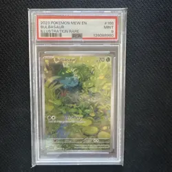 2023 Pokemon Mew En Bulbasaur Illustration Rare #166/165 PSA 9 Mint Free Post - Image 1