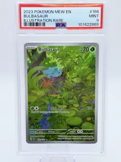 2023 Pokemon Mew en Bulbasaur Illustration Rare Card #166/165 PSA 9 - Image 1