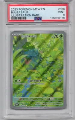 2023 POKEMON SV 151 - MEW EN #166/165 BULBASAUR ILLUSTRATION RARE PSA 9 - Image 1