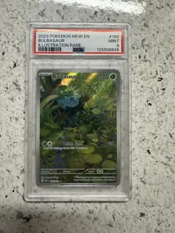 2023 Pokemon Mew en Bulbasaur Illustration Rare Card #166/165 PSA 9 - Image 1