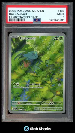 2023 POKEMON SV 151 - MEW EN #166/165 BULBASAUR ILLUSTRATION RARE PSA 9 - Image 1