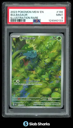 2023 POKEMON SV 151 - MEW EN #166/165 BULBASAUR ILLUSTRATION RARE PSA 9 - Image 1