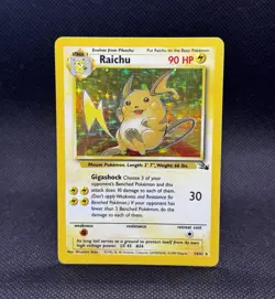 Pokemon TCG Raichu 14/62 Fossil Set 1999 Holo Rare Unlimited VTG WOTC - Image 1