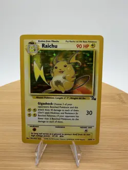 Pokemon TCG Raichu - Fossil Set 14/62 - Holo Rare - 1999 - Vintage WotC - Image 1