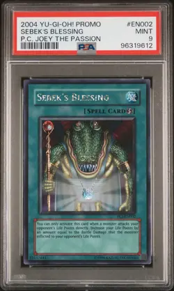 2004 YU-GI-OH! POWER OF CHAOS: JOEY THE PASSION #EN002 SEBEK'S BLESSING PSA 9 - Image 1