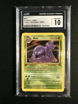 1999 Pokemon Fossil 1st Edition #28/62 Muk PSA 10 GEM MINT - Image 1
