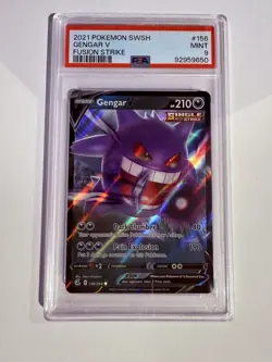 2021 Pokemon Fusion Strike SWSH Gengar V 156/264 - PSA 9 - Image 1