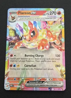 Pokemon TCG Flareon EX Prismatic Evolutions Double Rare Holo Card 014/131 - Image 1